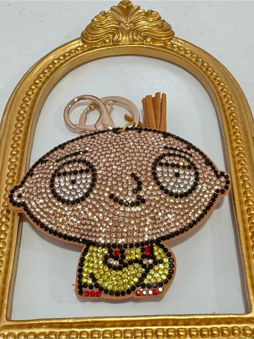 New Crystal Stewie Griffin Keychain Bag Charm